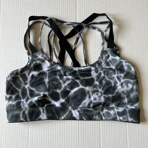 Victoria Sz 💖L Sport Womens Sports Bra Gray Black Tie-Dye Strappy Back 💖